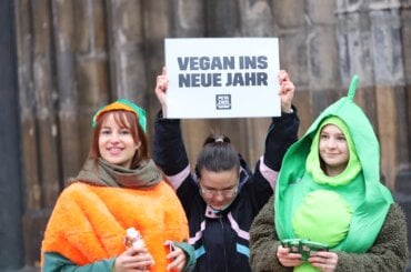 PETA-Aktive bei einem Protest.