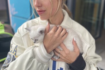 Alena Gerber hält ein Katzenbaby