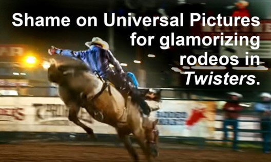 Screenshot von der Rodeoszene im Film "Twisters"